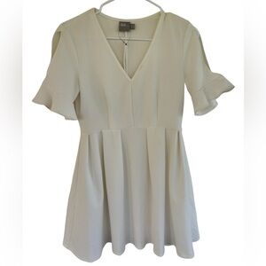 NWT‎ ASOS Women's White Ruffle Mini Dress Size 4